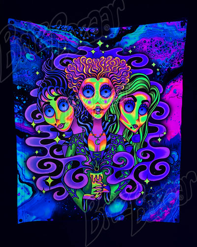 Custom Fluid UV Tapestry of Wicked Witchez