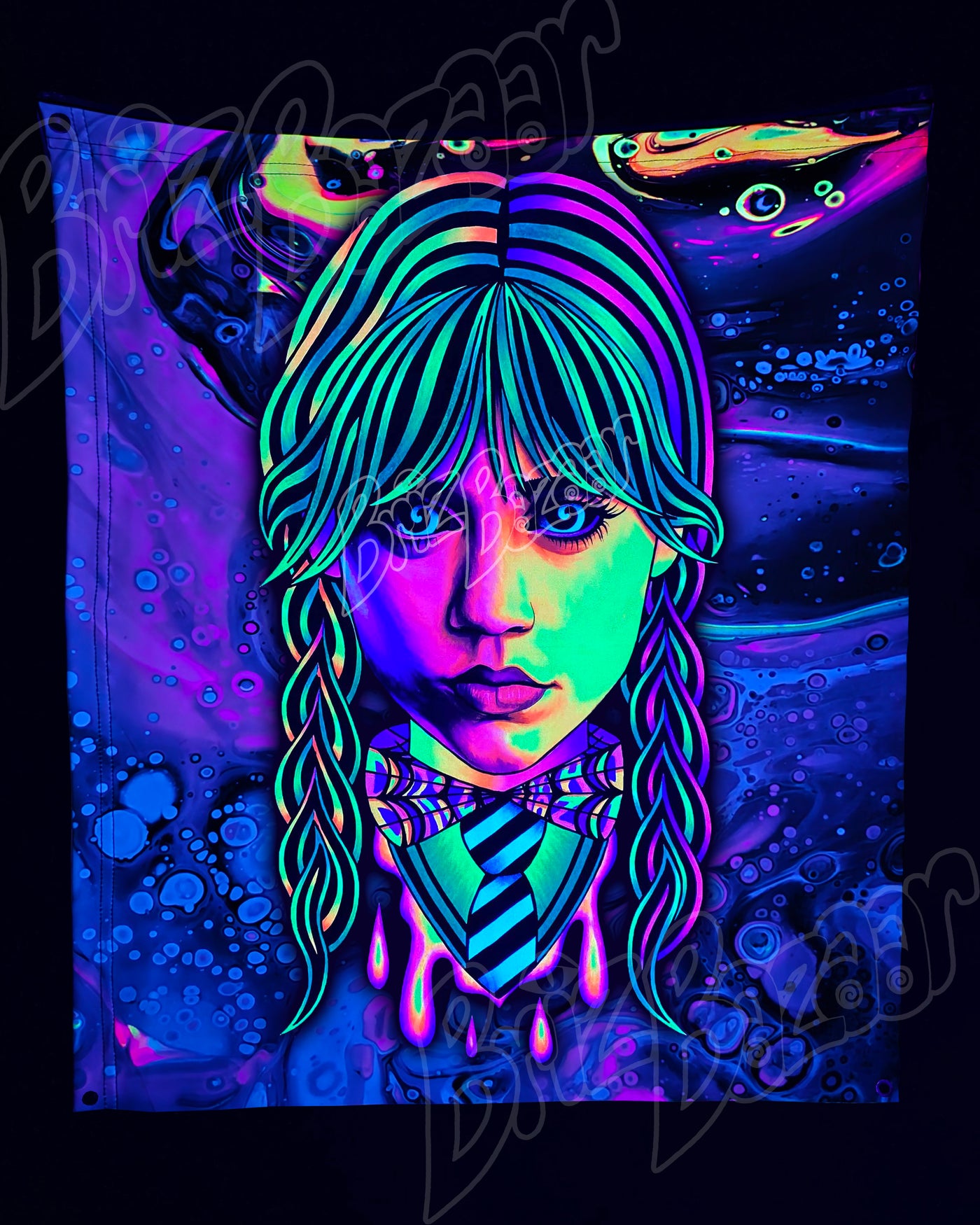 Custom Fluid UV Tapestry of Brizzday