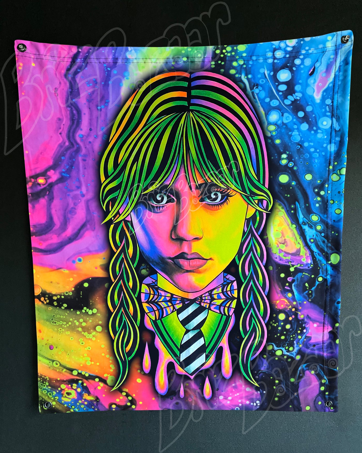 Custom Fluid UV Tapestry of Brizzday
