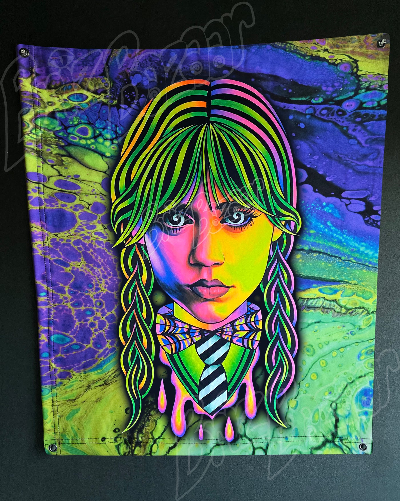 Custom Fluid UV Tapestry of Brizzday
