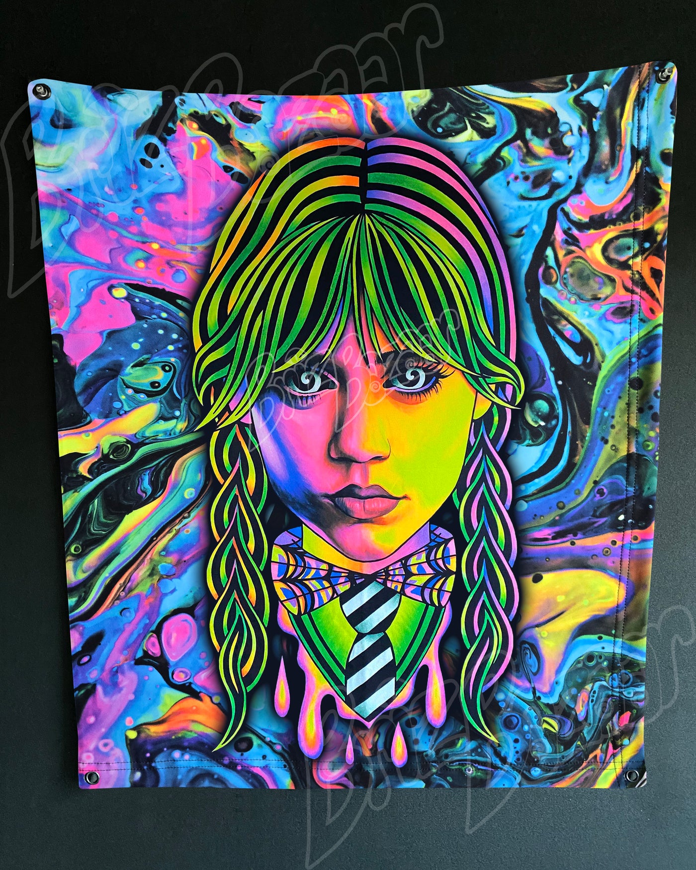 Custom Fluid UV Tapestry of Brizzday