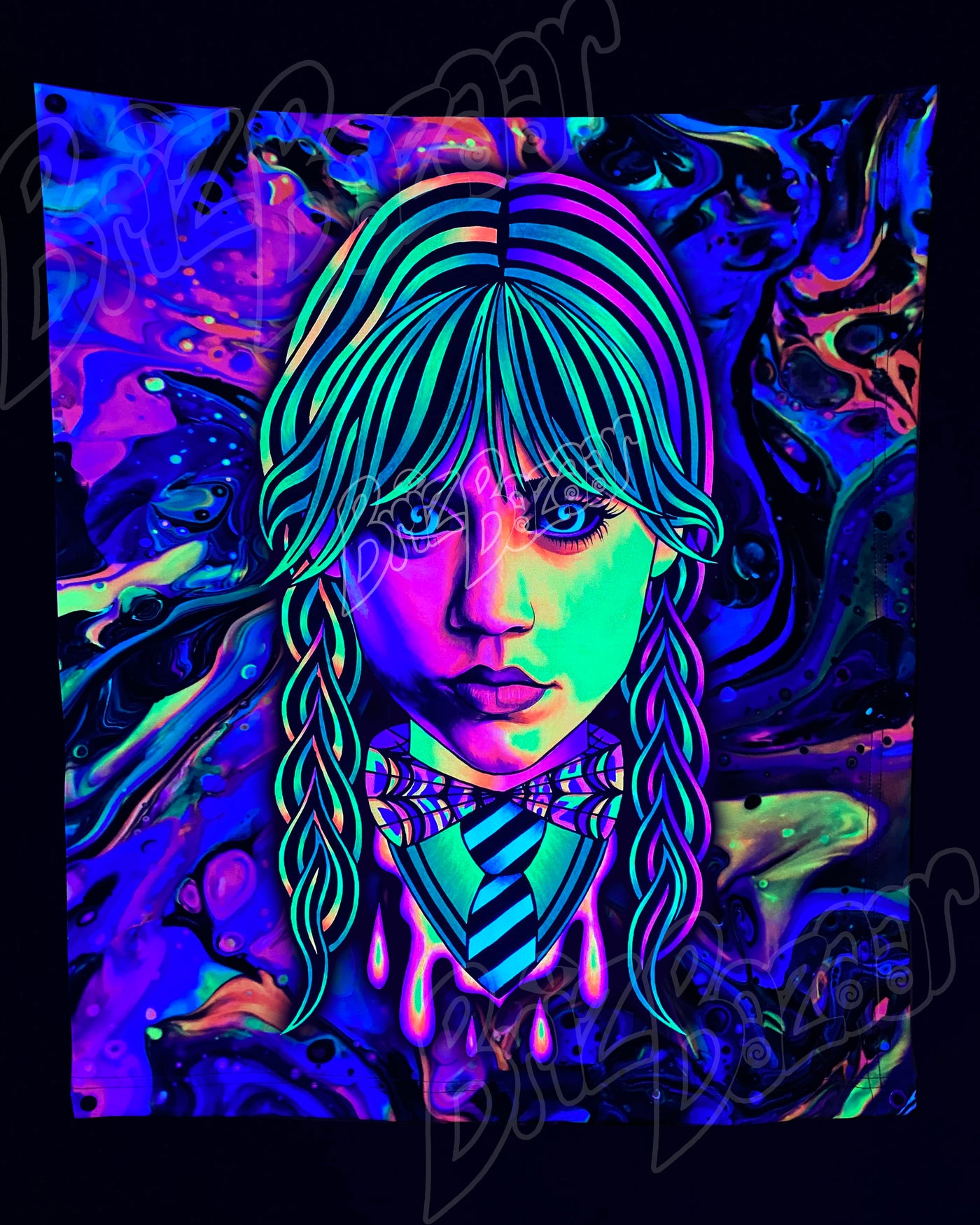 Custom Fluid UV Tapestry of Brizzday