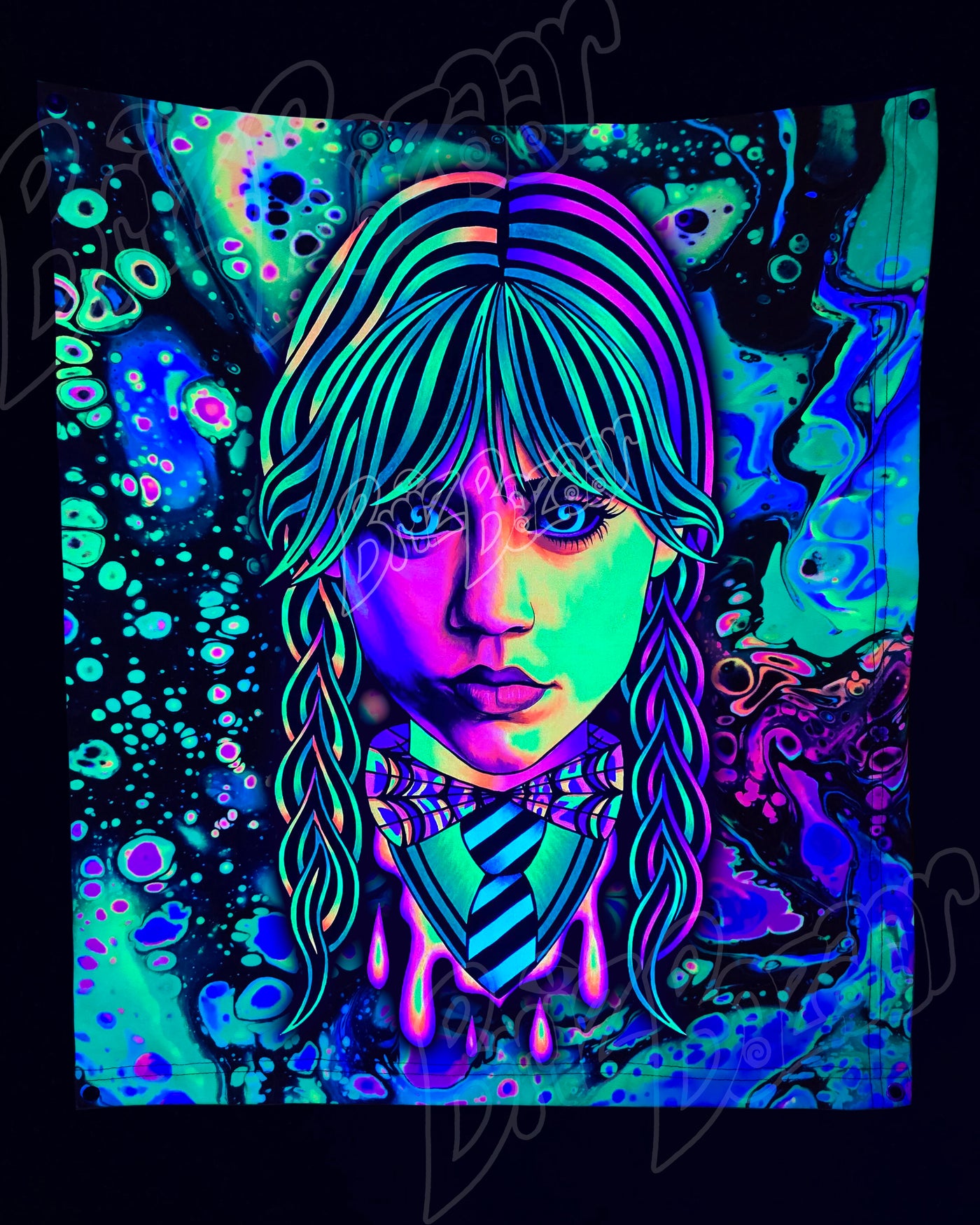 Custom Fluid UV Tapestry of Brizzday