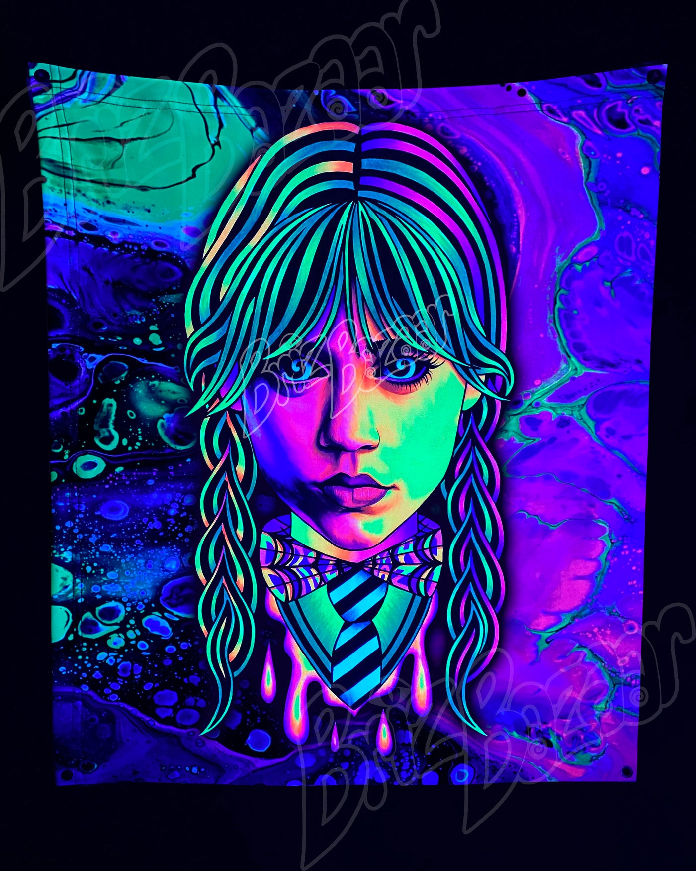 Custom Fluid UV Tapestry of Brizzday