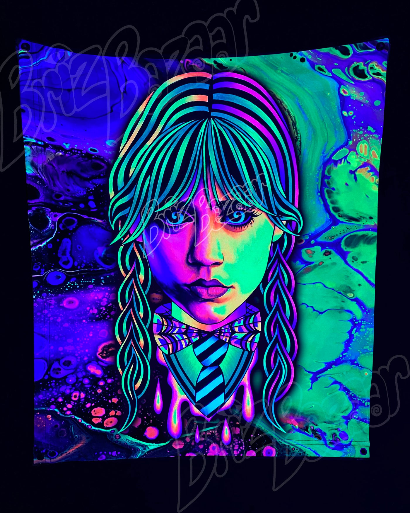 Custom Fluid UV Tapestry of Brizzday