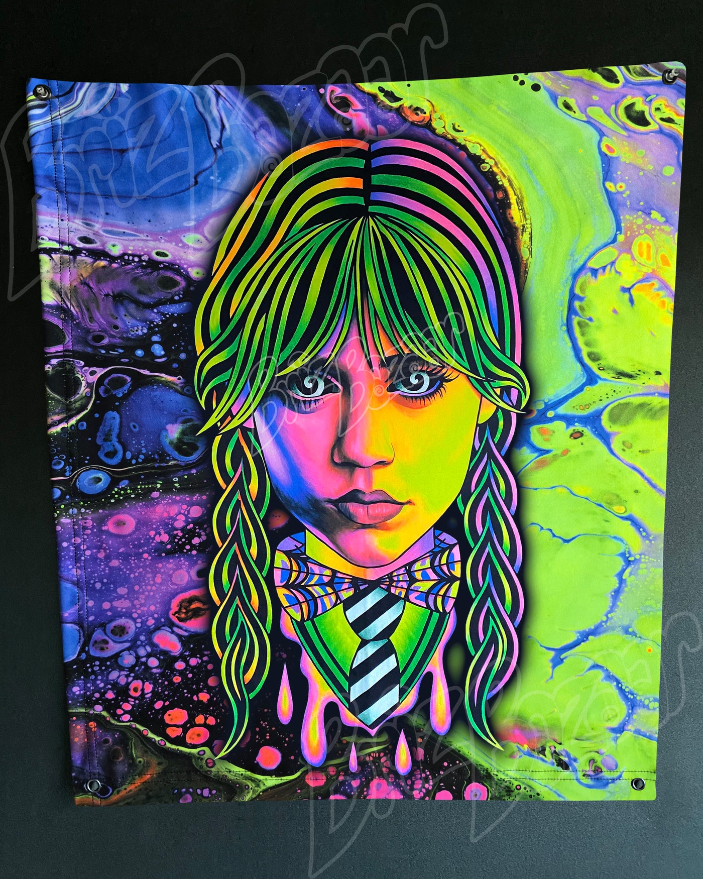 Custom Fluid UV Tapestry of Brizzday