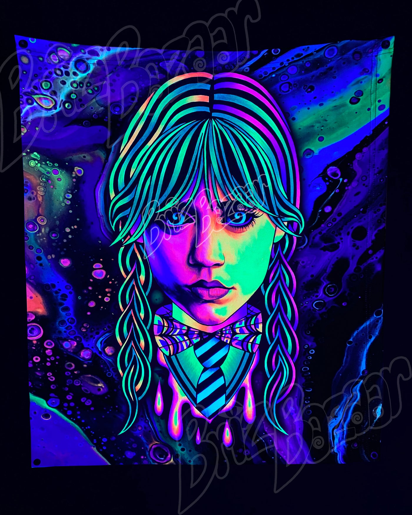 Custom Fluid UV Tapestry of Brizzday