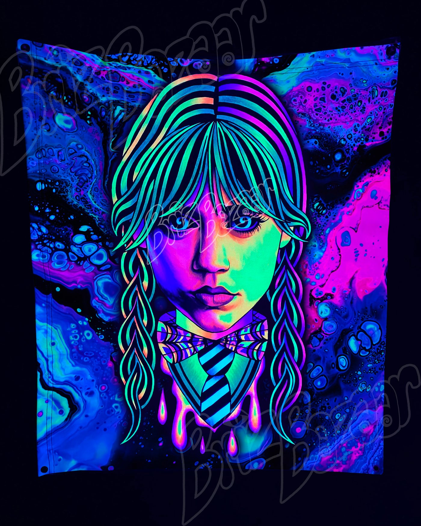 Custom Fluid UV Tapestry of Brizzday