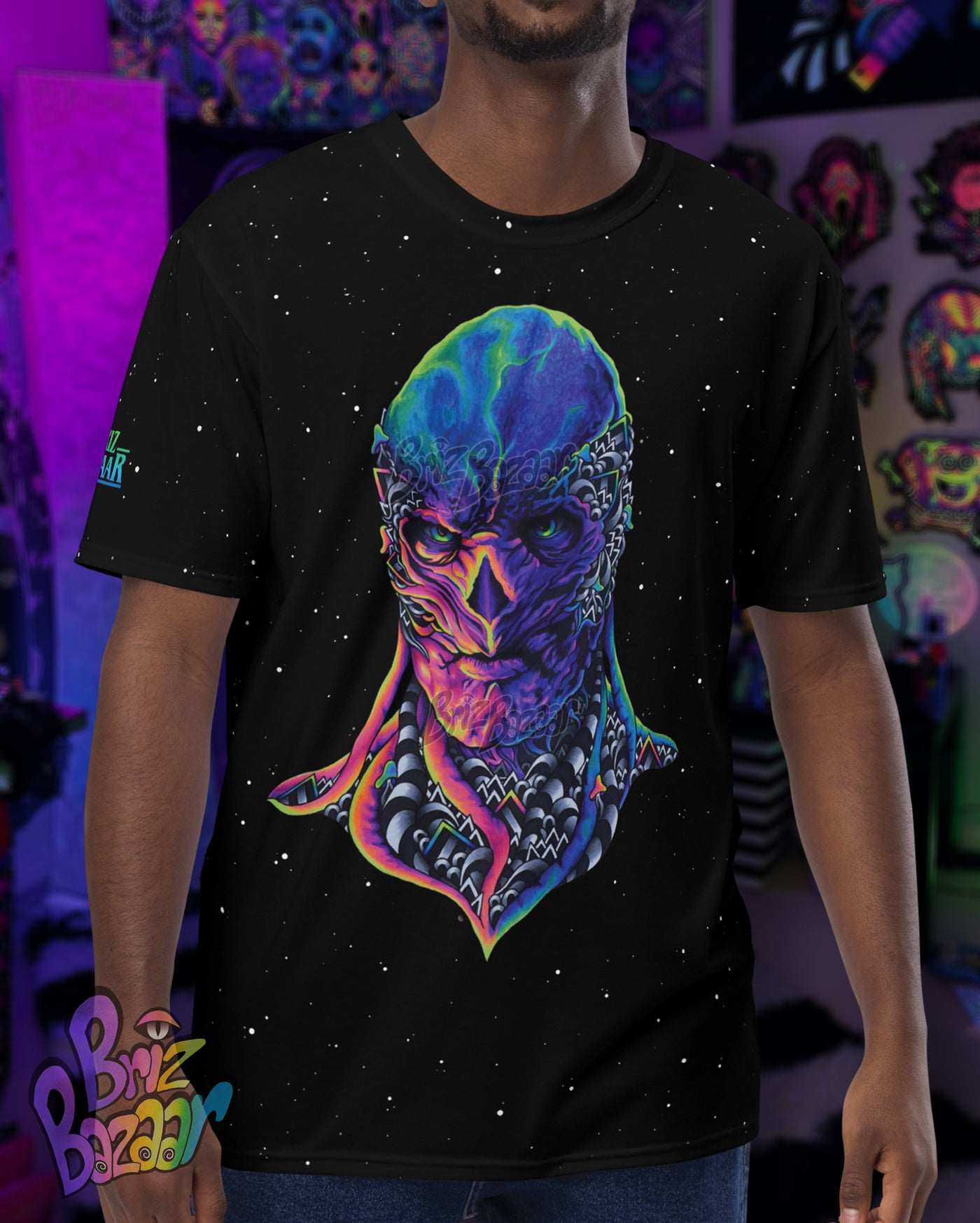 Zecnaar Graphic Tee – Dark Psychedelic Horror T-Shirt – Brizbazaar