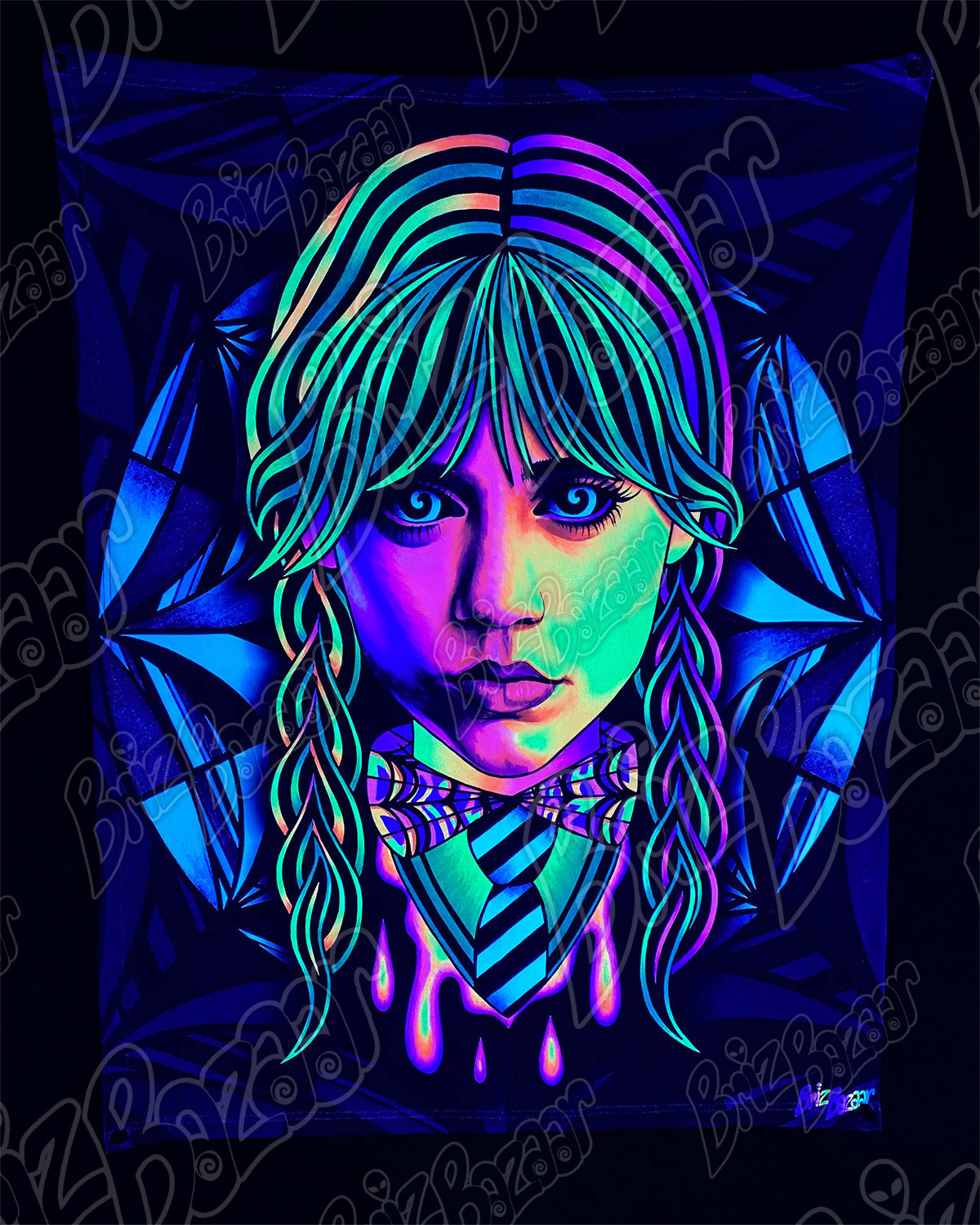 Blacklight Reactive Tapestry of BRIZZDAY