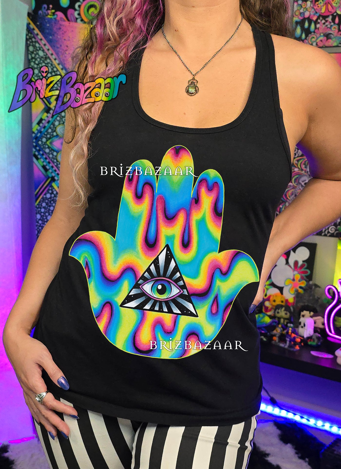 Tank Top of Trippy Hamsa V2