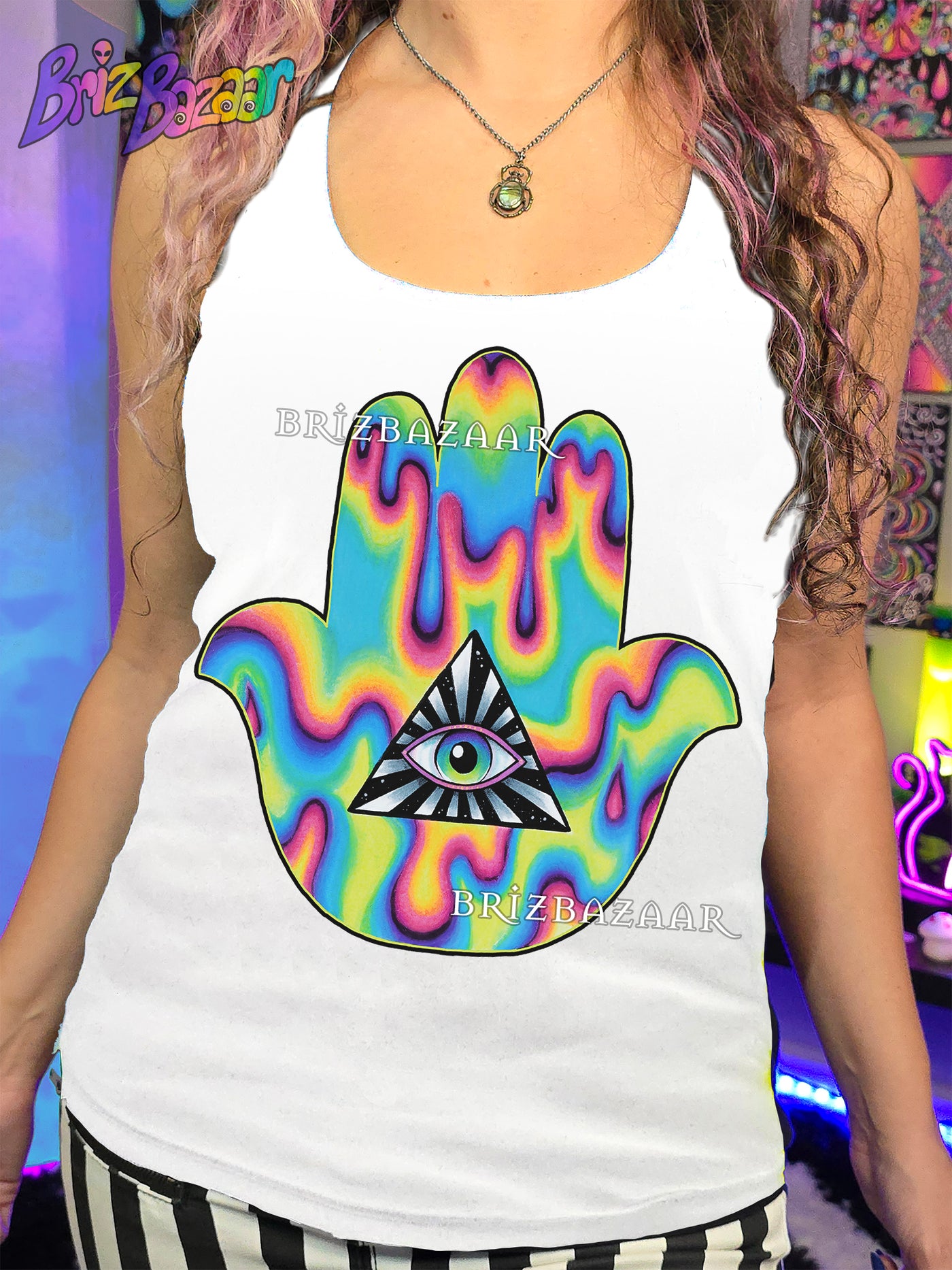 Tank Top of Trippy Hamsa V2