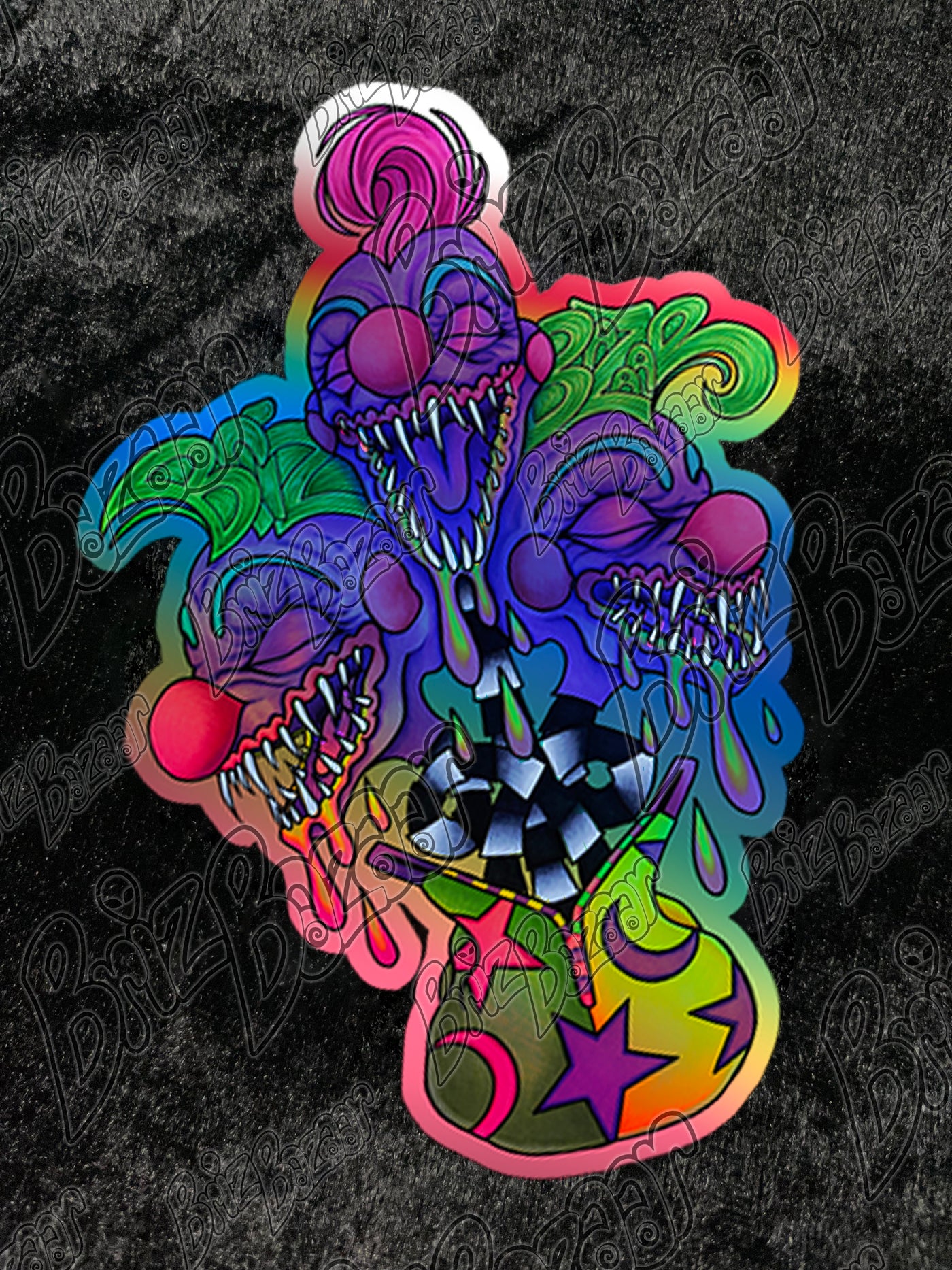 Holographic sticker of Kosmic Klownz