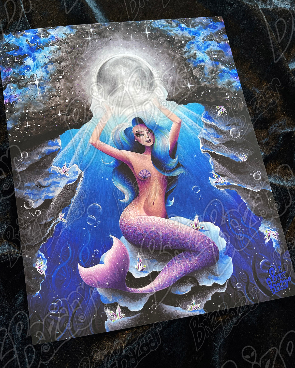 8" x 10" Art Print of Lunar Mermaid