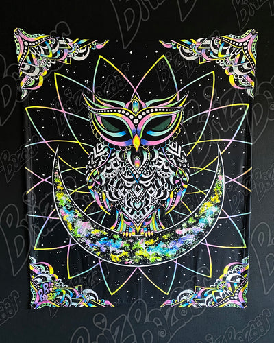 Blacklight Reactive Tapestry of ELECTRO OWL