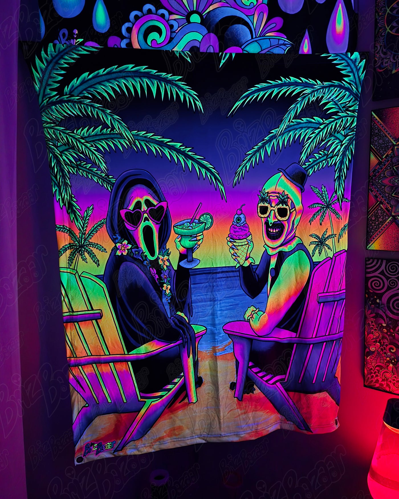 Blacklight Reactive Tapestry of Summerween
