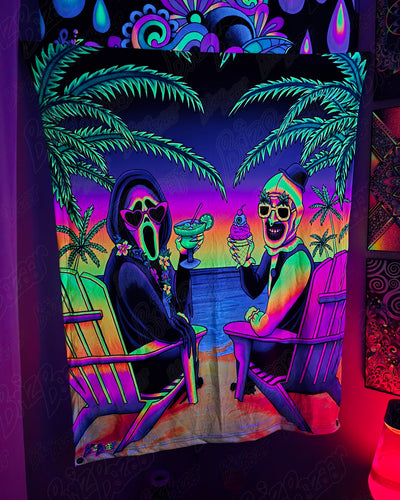 Blacklight Reactive Tapestry of Summerween