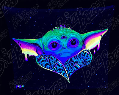 Blacklight Reactive Tapestry of MYSTIC BABY