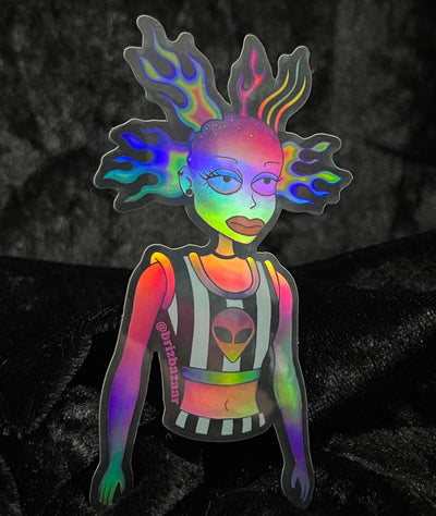 Holographic sticker of Rave Doll